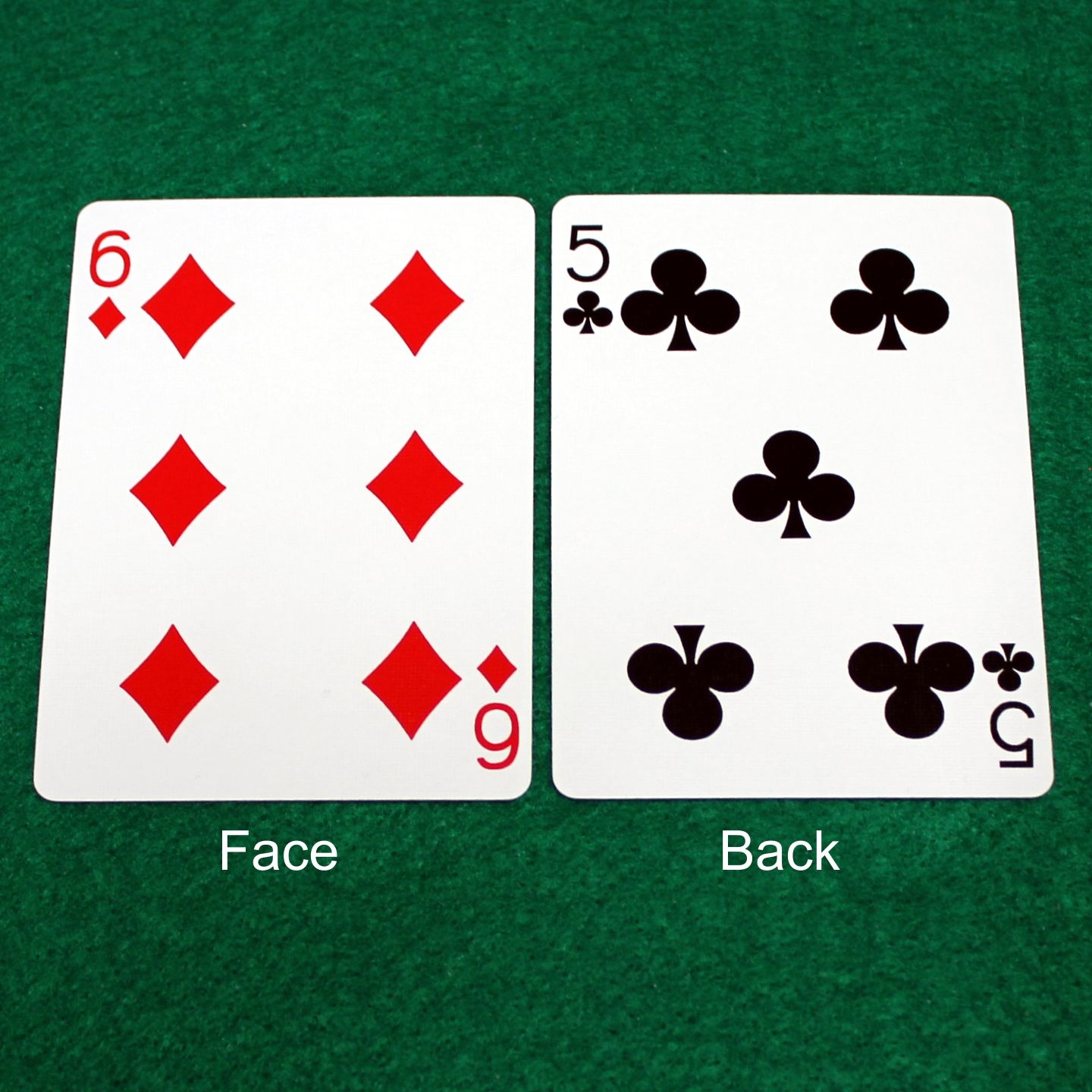 6 of Diamonds / 5 of Clubs - Double Face - OFFICIAL - Bicycle Gaff Playing Card