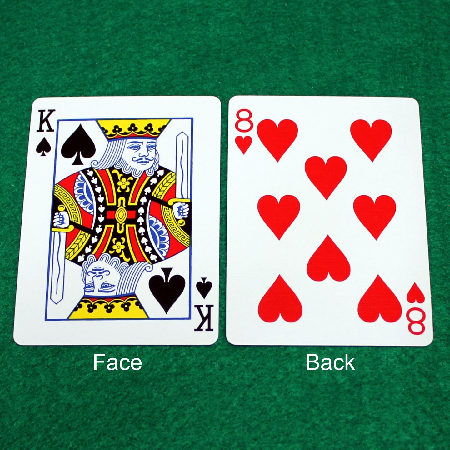 King of Spades / 8 of Hearts - Double Face - OFFICIAL - Bicycle Gaff Playing Card
