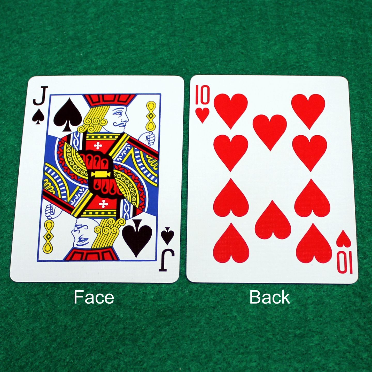 Jack of Spades / 10 of Hearts - Double Face - OFFICIAL - Bicycle Gaff Playing Card