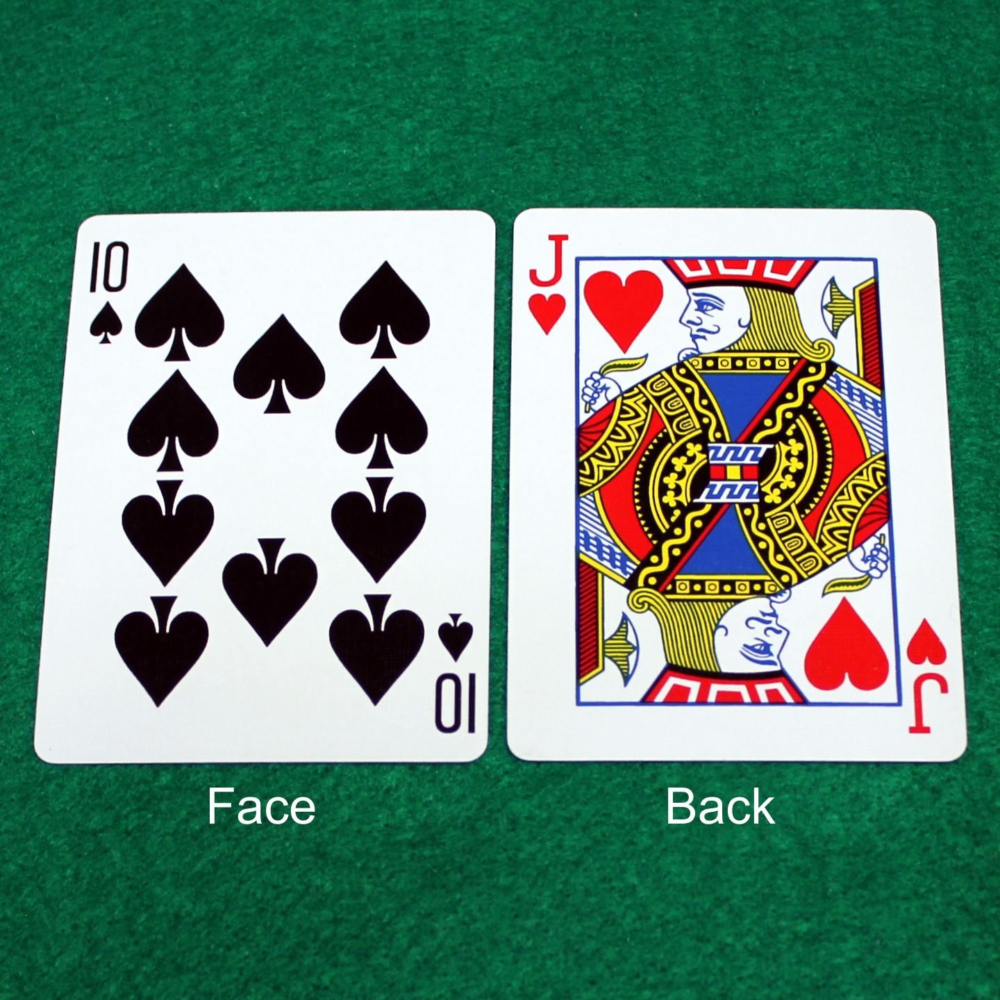 10 of Spades / Jack of Hearts - Double Face - OFFICIAL - Bicycle Gaff Playing Card