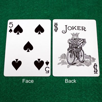 5 of Spades / Black White Joker - Double Face - OFFICIAL - Bicycle Gaff Playing Card