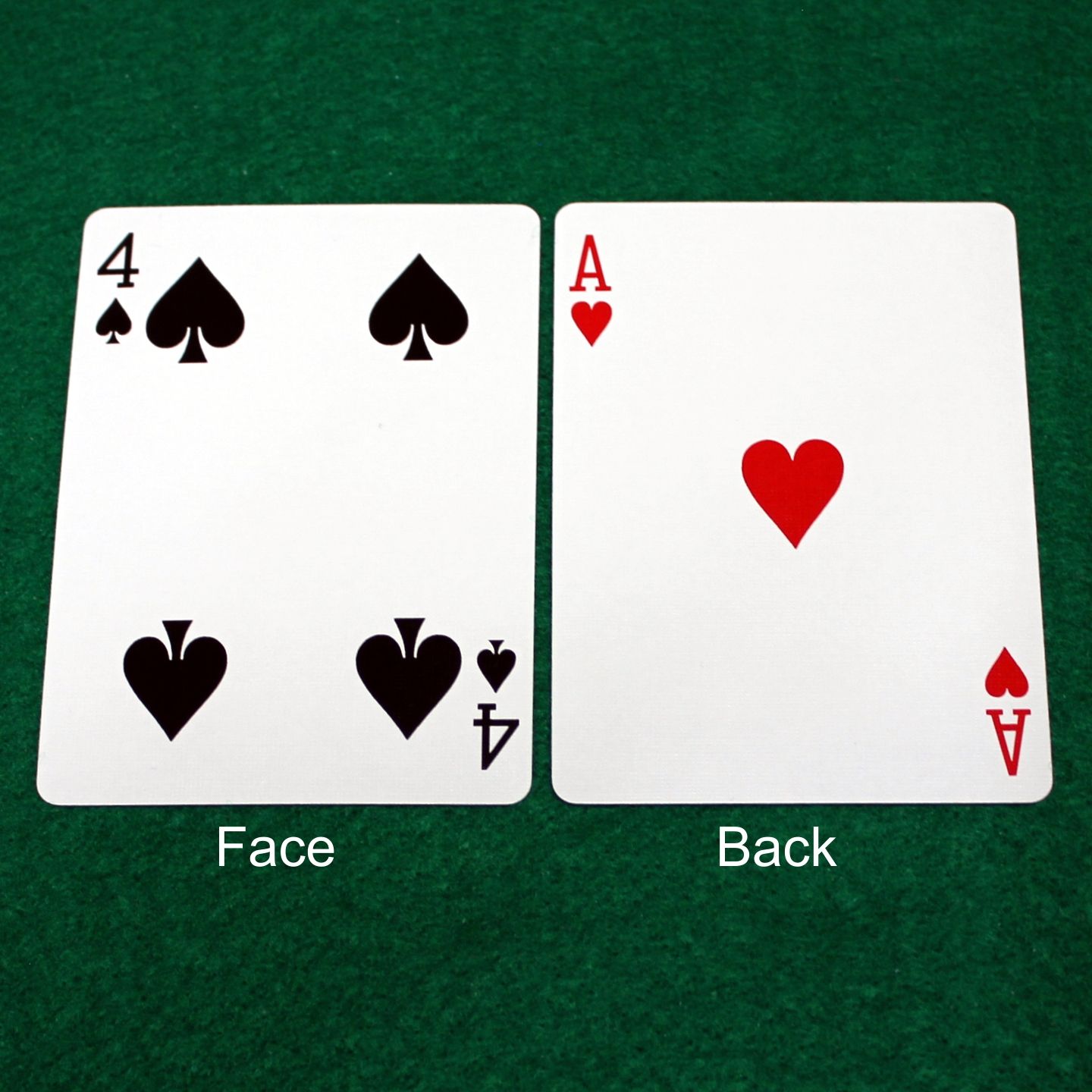 4 of Spades / Ace of Hearts - Double Face - OFFICIAL - Bicycle Gaff Playing Card