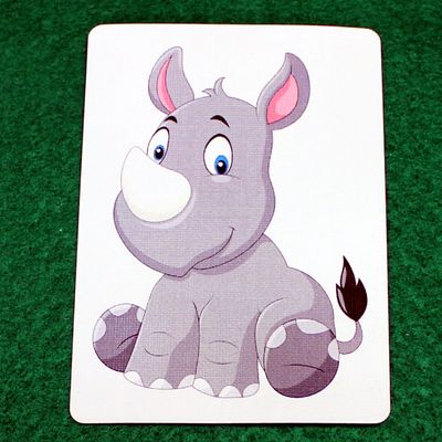 Baby Rhino, Rhinoceros - Animal - Custom Printed Bicycle Gaff Playing Card