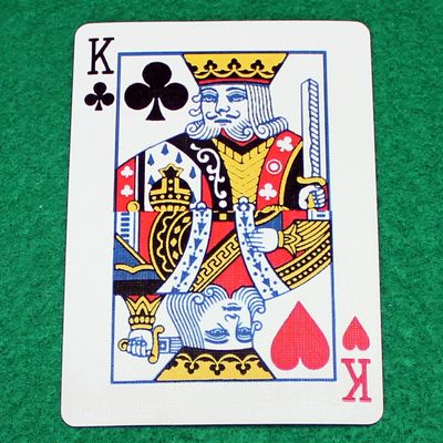 King of Clubs / King of Hearts - Half &amp; Half Horizontal - Bicycle, Custom Printed Gaff Playing Card