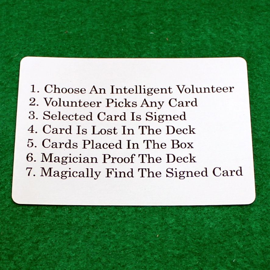 Instructions - Custom Printed Bicycle Gaff Playing Card