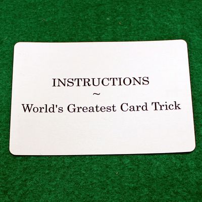 Instructions, World&#39;s Greatest Card Trick - Custom Printed Bicycle Gaff Playing Card