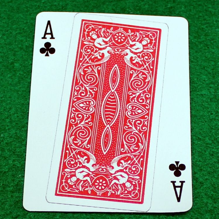 Red Rider Back Overlapping Ace of Clubs - Custom Printed Bicycle Gaff Playing Card