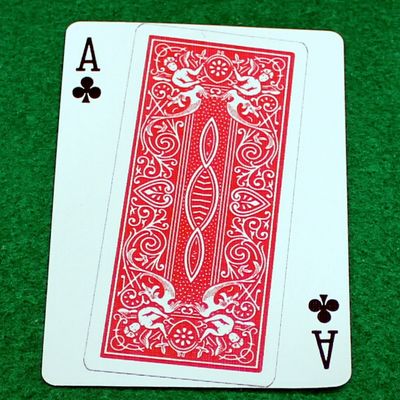 Red Rider Back Overlapping Ace of Clubs - Custom Printed Bicycle Gaff Playing Card