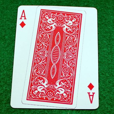 Red Rider Back Overlapping Ace of Diamonds - Custom Printed Bicycle Gaff Playing Card