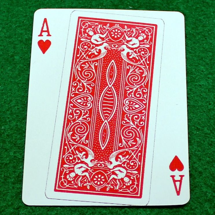 Red Rider Back Overlapping Ace of Hearts - Custom Printed Bicycle Gaff Playing Card