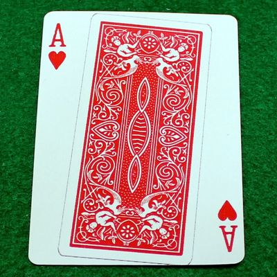 Red Rider Back Overlapping Ace of Hearts - Custom Printed Bicycle Gaff Playing Card