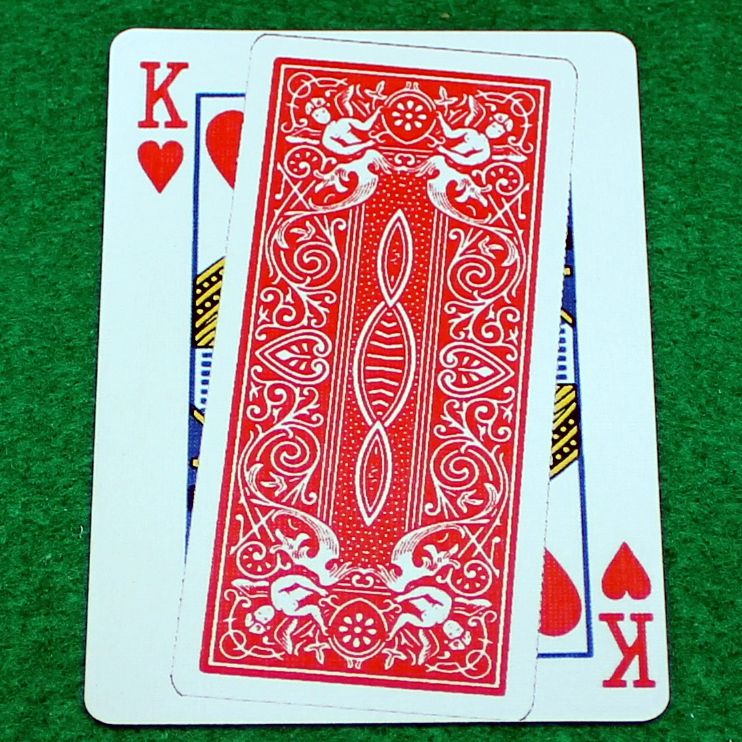 Red Rider Back Overlapping King of Hearts - Custom Printed Bicycle Gaff Playing Card