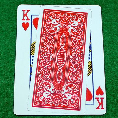 Red Rider Back Overlapping King of Hearts - Custom Printed Bicycle Gaff Playing Card