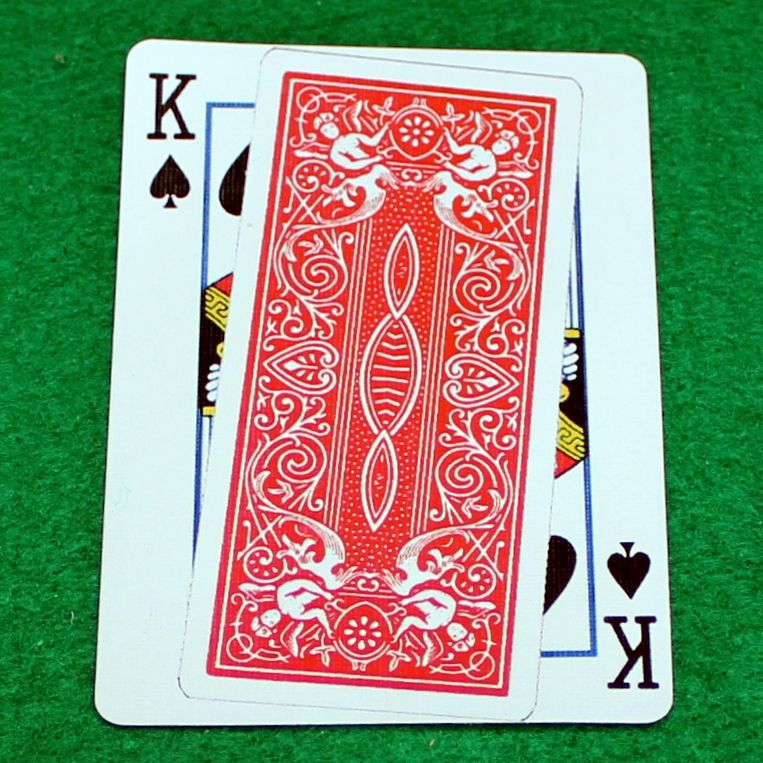 Red Rider Back Overlapping King of Spades - Custom Printed Bicycle Gaff Playing Card