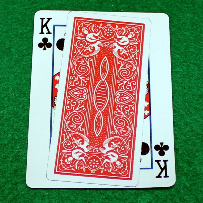 Red Rider Back Overlapping King of Clubs - Custom Printed Bicycle Gaff Playing Card