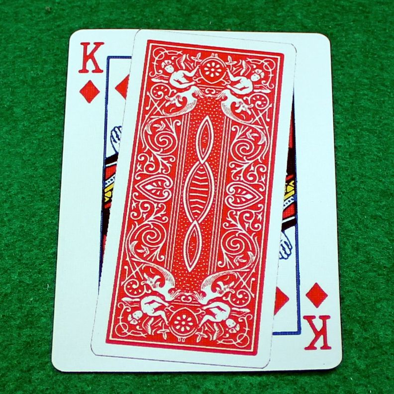 Red Rider Back Overlapping King of Diamonds - Custom Printed Bicycle Gaff Playing Card