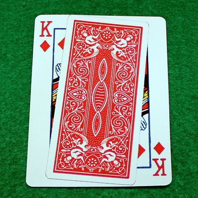 Red Rider Back Overlapping King of Diamonds - Custom Printed Bicycle Gaff Playing Card