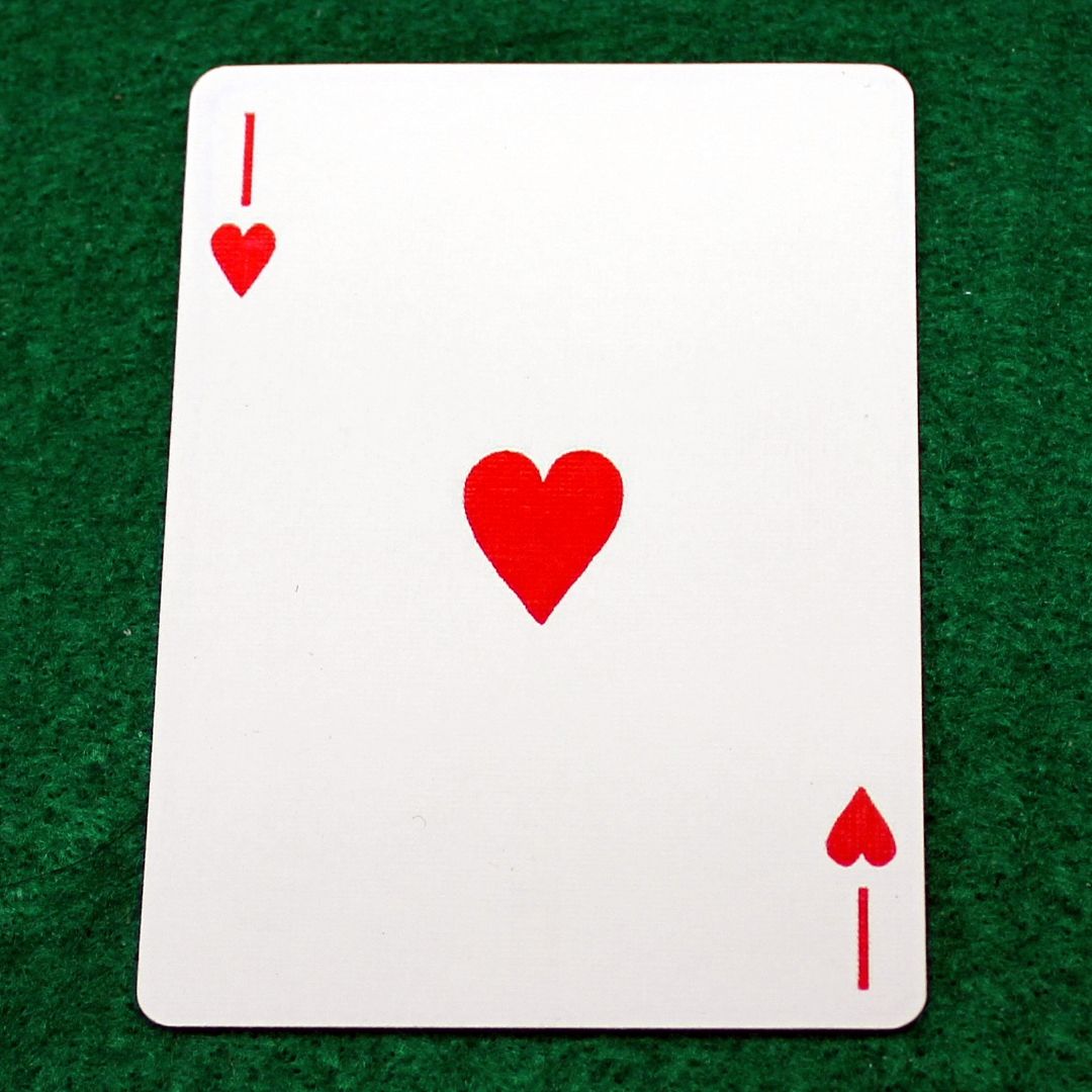 1 of Hearts - Bicycle, Custom Printed Gaff Playing Card