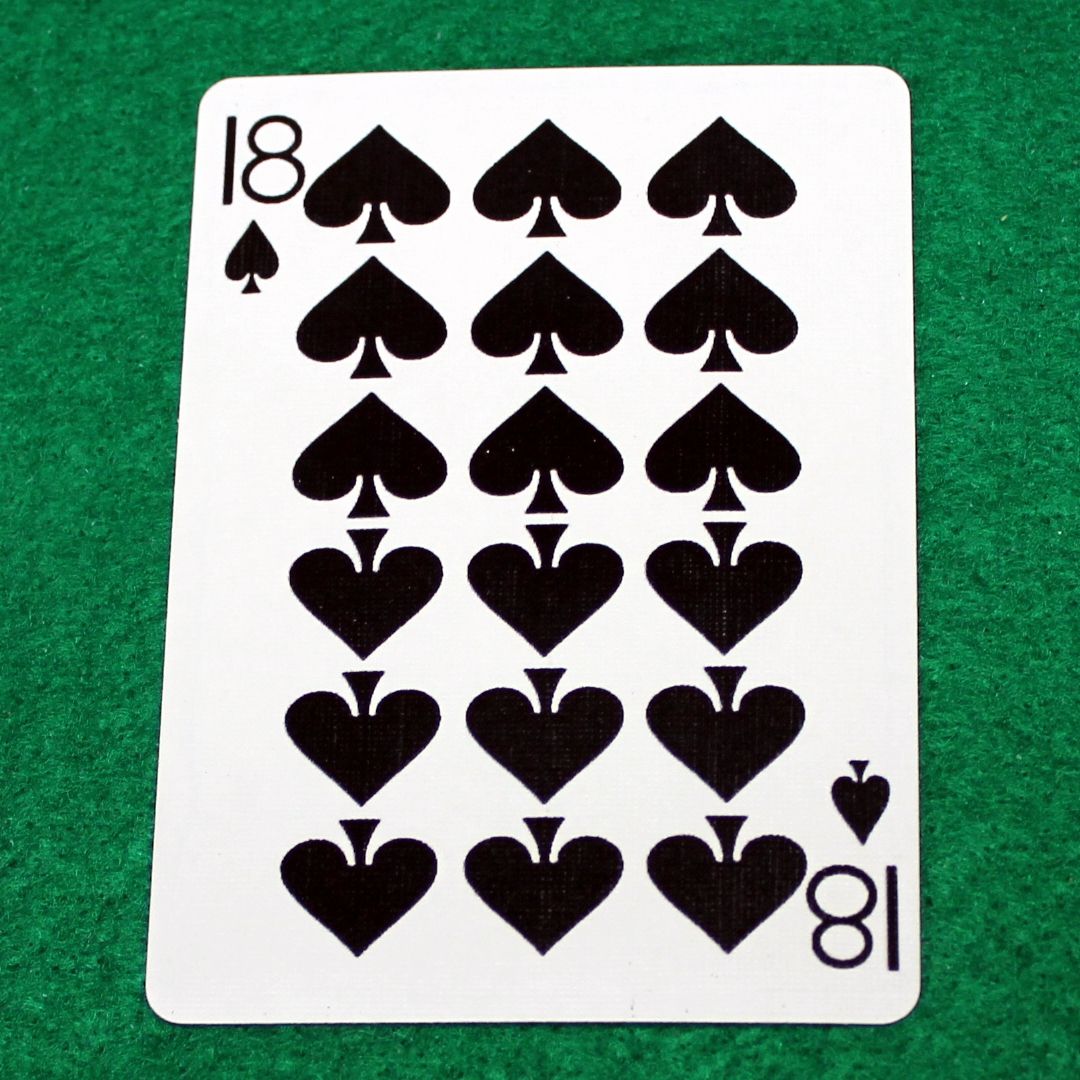 18 of Spades - Bicycle, Custom Printed Gaff Playing Card