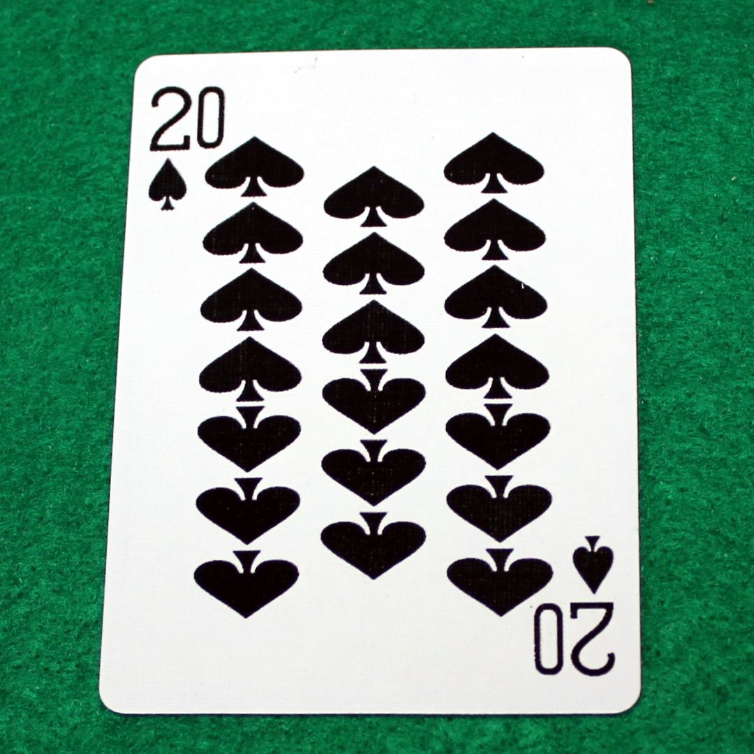 20 of Spades - Bicycle, Custom Printed Gaff Playing Card