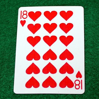 18 of Hearts - Bicycle, Custom Printed Gaff Playing Card