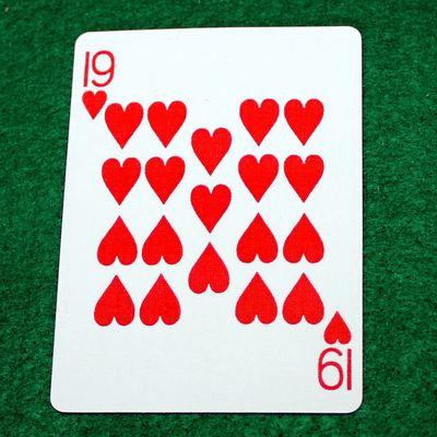 19 of Hearts - Bicycle, Custom Printed Gaff Playing Card