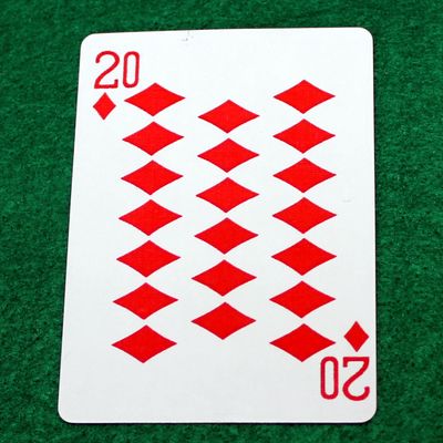20 of Diamonds - Bicycle, Custom Printed Gaff Playing Card