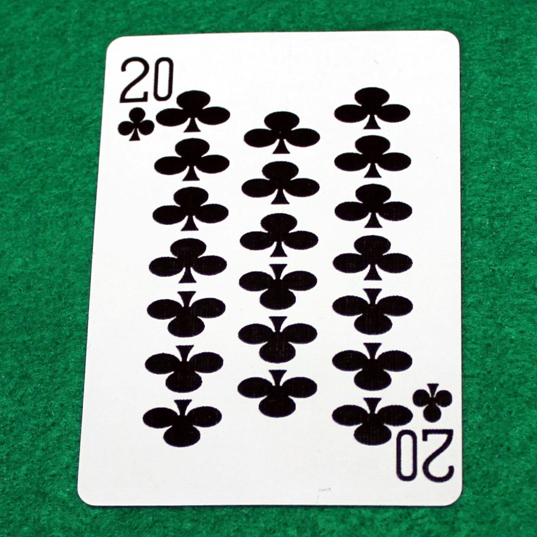 20 of Clubs - Bicycle, Custom Printed Gaff Playing Card