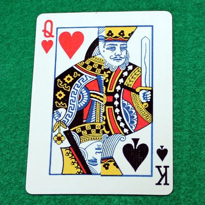 Queen of Hearts / King of Spades - Half n Half Vertical - Custom Printed Bicycle Gaff Playing Card