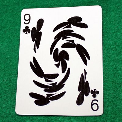 9 of Clubs Swirl - Custom Printed Bicycle Gaff Playing Card