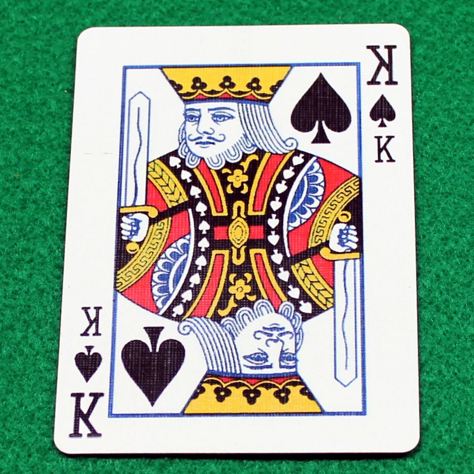 King of Spades, Small K - Mirror Image - Custom Printed Bicycle Gaff Playing Card