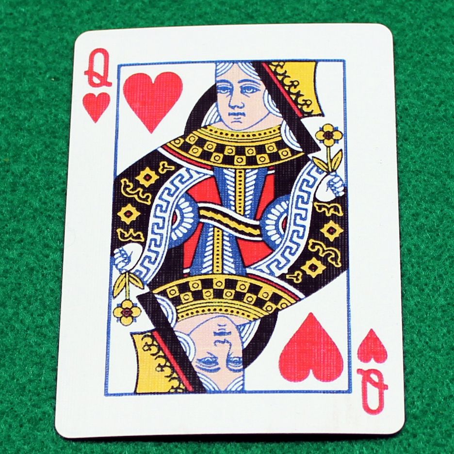 Queen of Hearts, Painted Face - Bicycle, Custom Printed Gaff Playing Card