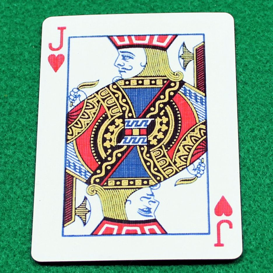 Jack of Hearts, Missing Pips - Bicycle, Custom Printed Gaff Playing Card