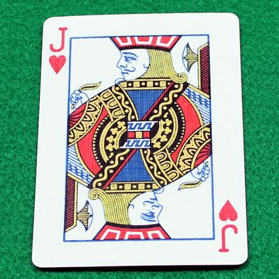 Jack of Hearts, Missing Pips - Bicycle, Custom Printed Gaff Playing Card