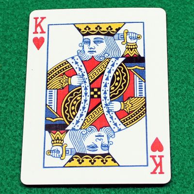 King of Hearts, Missing Pips - Bicycle, Custom Printed Gaff Playing Card