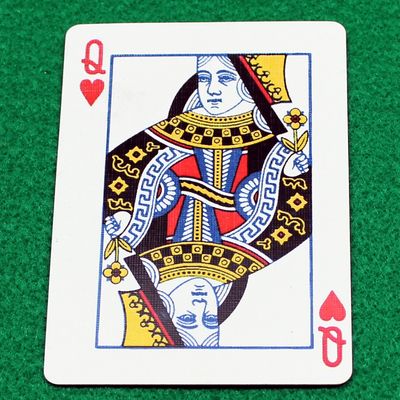 Queen of Hearts, Missing Pips - Bicycle, Custom Printed Gaff Playing Card