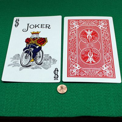1-Way Forcing Deck, Color Joker, Red Back, Jumbo Big Box Gros Boite Bicycle - NO BOX