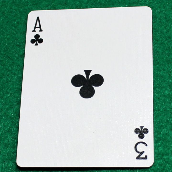 Ace of Clubs / 3 - Mis-Indexed - Custom Printed Bicycle Gaff Playing Card