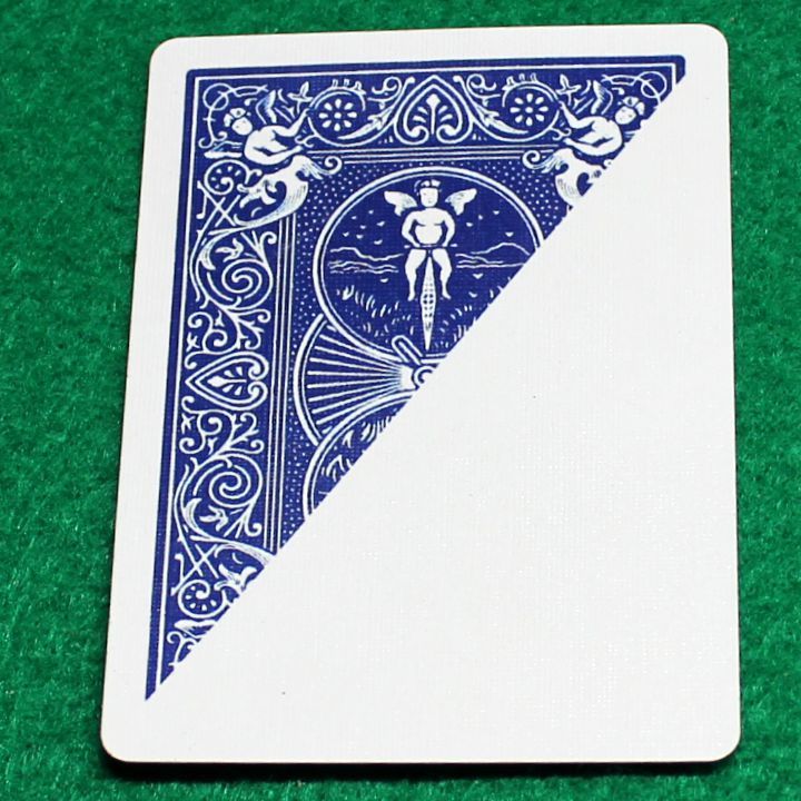 Blue Back / Blank - Half n Half Diagonal - Bicycle, Custom Printed Gaff Playing Card