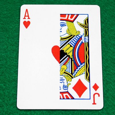 Ace of Hearts / Jack of Diamonds - Half n Half Vertical - Custom Printed Bicycle Gaff Playing Card