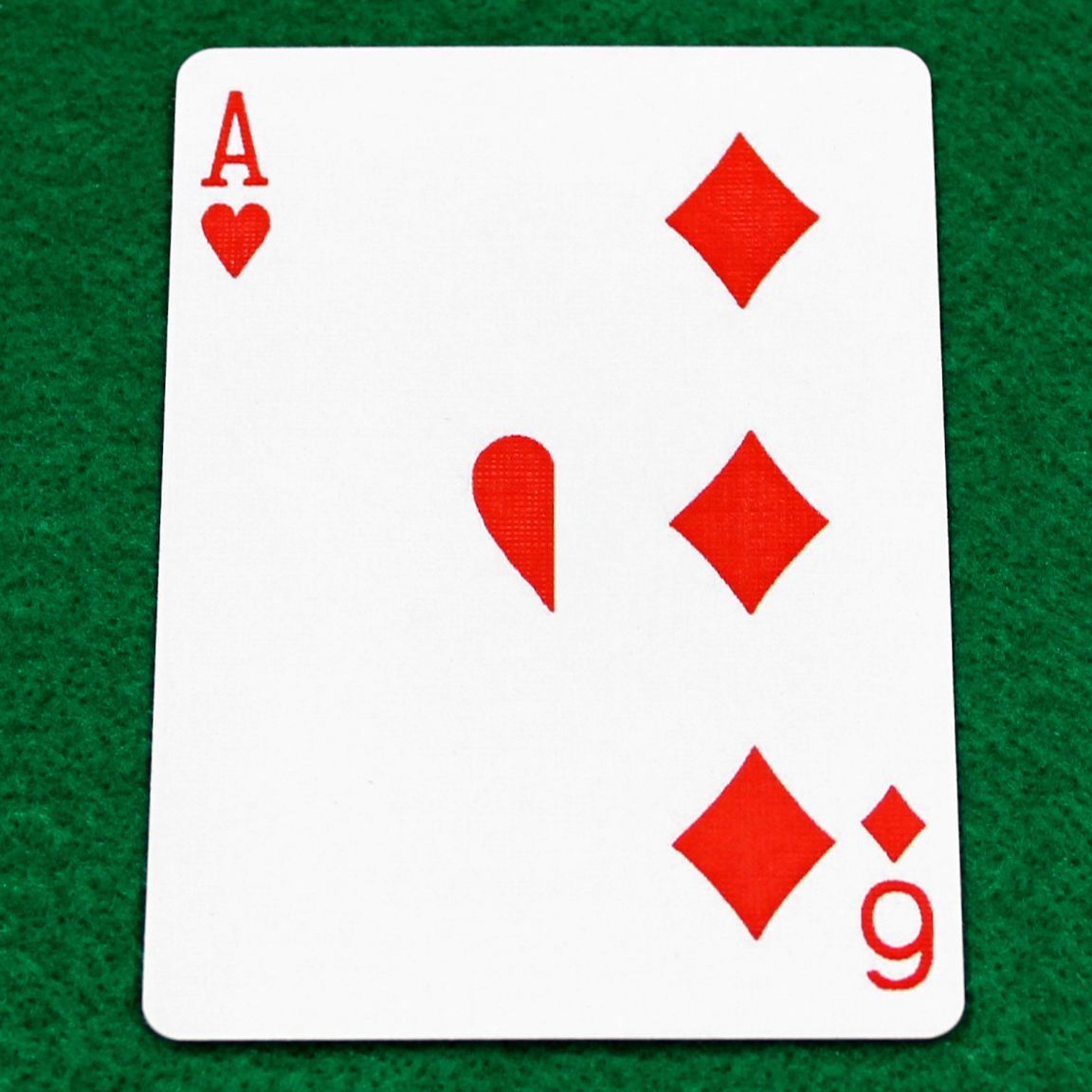 Ace of Hearts / 6 of Diamonds - Half n Half Vertical - Custom Printed Bicycle Gaff Playing Card