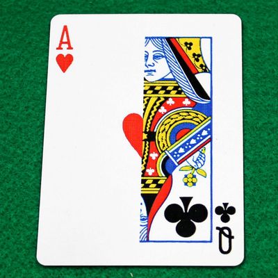Ace of Hearts / Queen of Clubs - Half n Half Vertical - Custom Printed Bicycle Gaff Playing Card