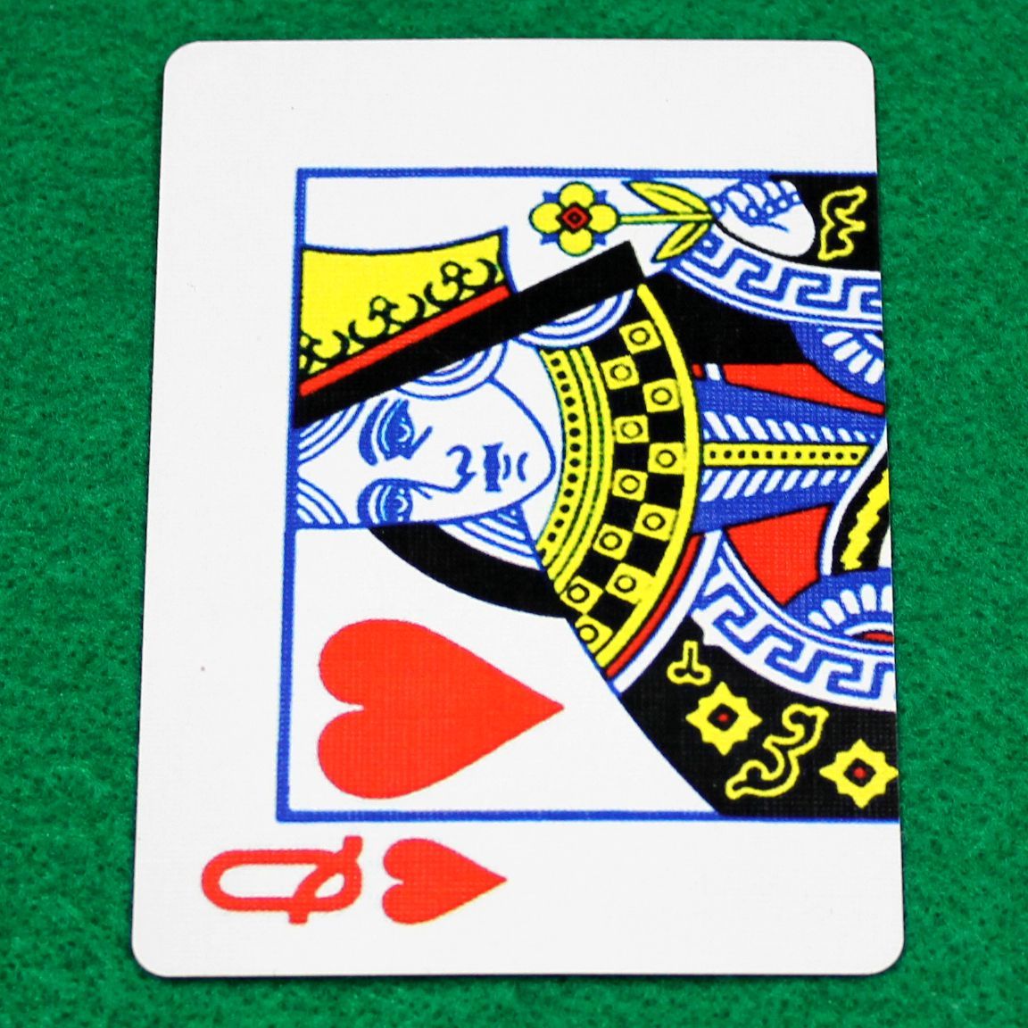 Queen of Hearts, Half - Custom Printed Bicycle Gaff Playing Card