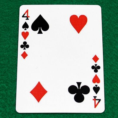 Four Corner Pip Card - 4 Spades, Hearts, Clubs, Diamonds - Bicycle, Custom Printed Gaff Playing Card
