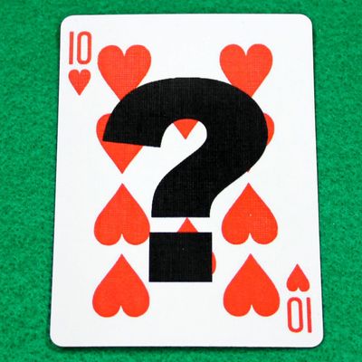 10 of Hearts Question Mark - Custom Printed Bicycle Gaff Playing Card