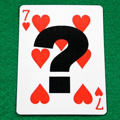 7 of Hearts Question Mark - Custom Printed Bicycle Gaff Playing Card