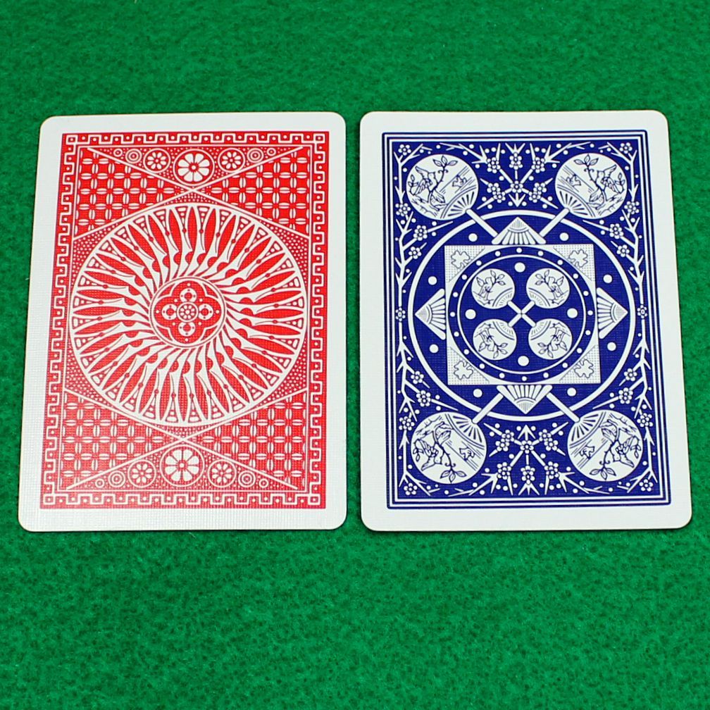 Double Back - Red Face Circle Back, Blue Back Fan Back, Tally-Ho Playing Card