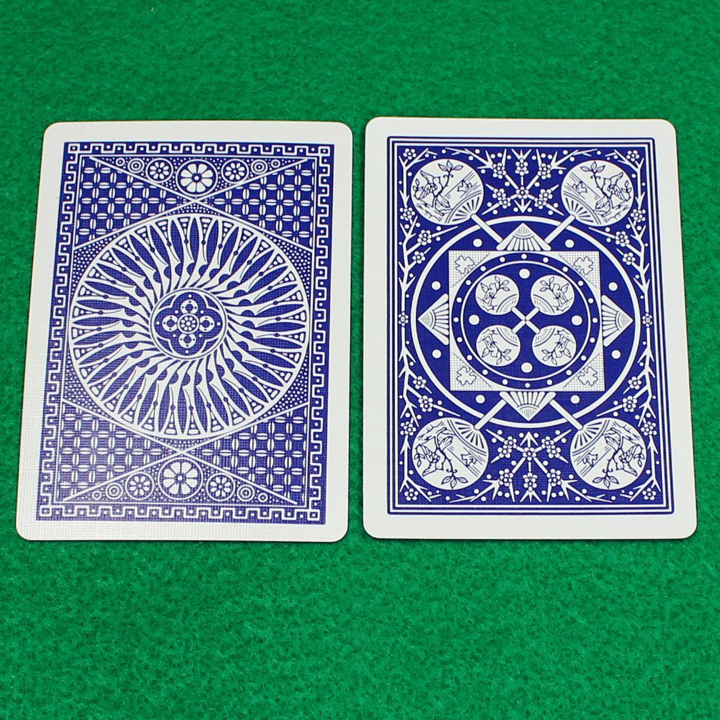 Double Back - Blue Face Circle Back, Blue Back Fan Back, Tally-Ho Playing Card