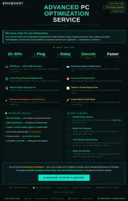 ⭐  New PC Optimization [FPS Boost, No InputDelay, Low Latency, Fast Registry, Low Ping, NoLag , Smooth, Internet Optimize, Virus remove and more!⭐[Read Description and instruction at checkout ]