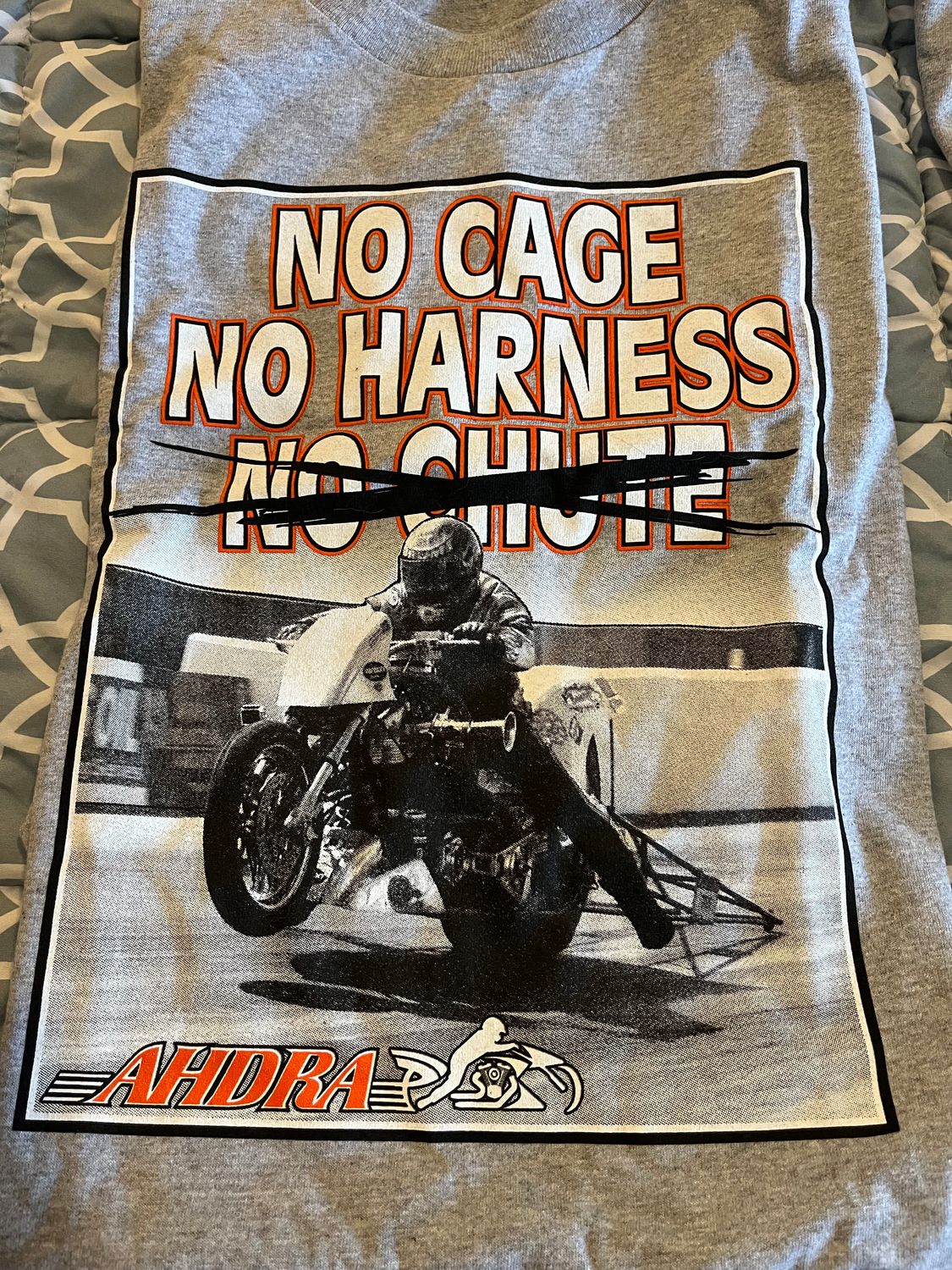 2025 vintage style &#39;&#39;no cage,no harness , xxx chute .just balls tee 2XL only